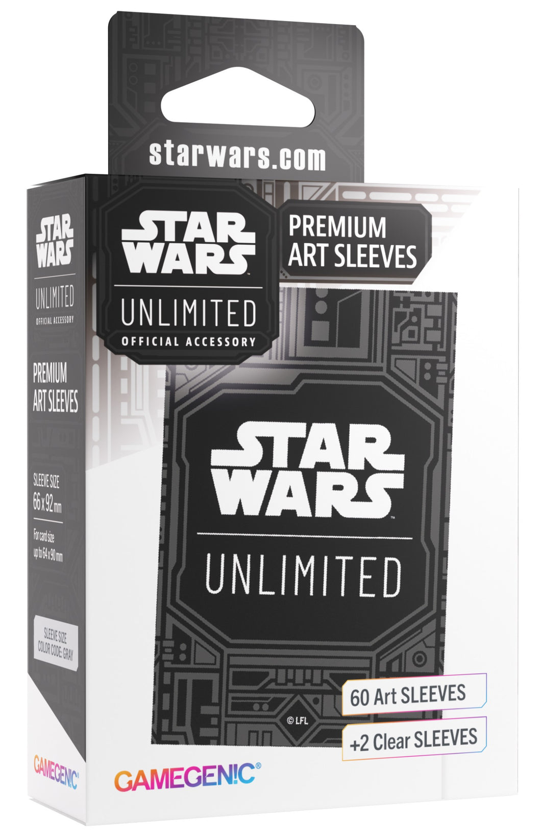 Unlimited Pattern (64mm x 90mm) - Premium Art (Code: Gray) - Star Wars Unlimited Matte Sleeves - Pack 60 - Gamegenic