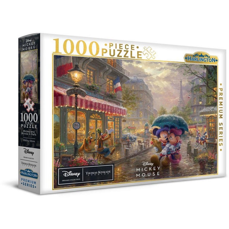 Mickey and Minnie in Paris - Thomas Kinkade - 1000pc Jigsaw Puzzle - MJM20306