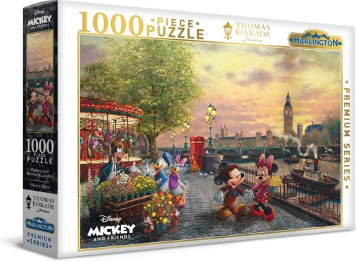Mickey and Minnie in London - Thomas Kinkade - 1000pc Jigsaw Puzzle - MJM20374