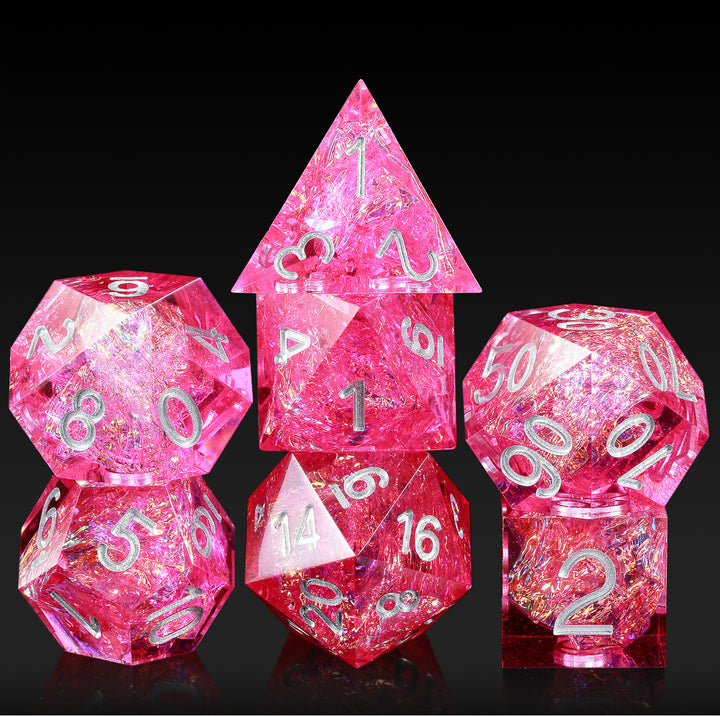 Pink - Resin Polyhedral Dice Set (7) - ACE