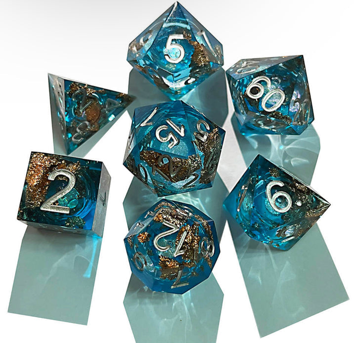Reef Blue - Liquid Core - Active Polyhedral Dice Set (7) - ACE