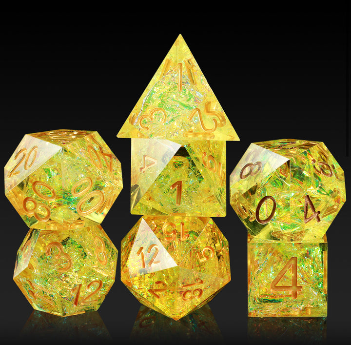 Yellow - Resin Polyhedral Dice Set (7) - ACE