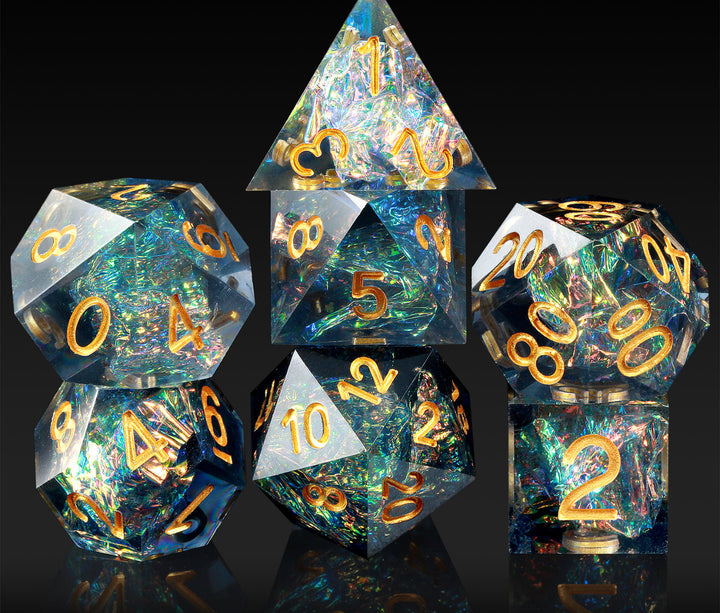 Cyan - Resin Polyhedral Dice Set (7) - ACE