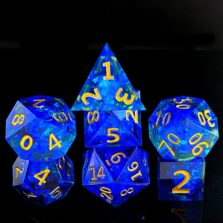 Blue - Resin Polyhedral Dice Set (7) - ACE