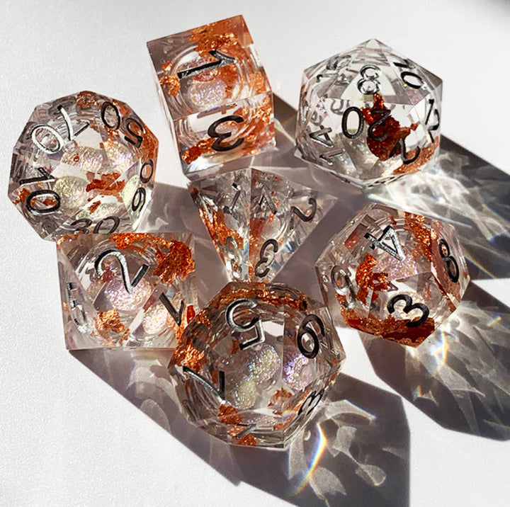 Copper - Liquid Core - Active Polyhedral Dice Set (7) - ACE