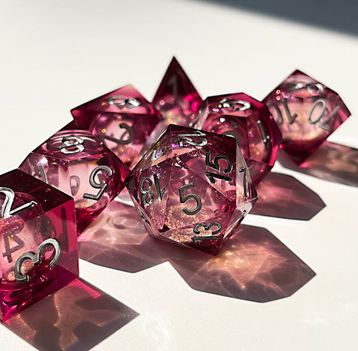 Majestic Red - Liquid Core - Active Polyhedral Dice Set (7) - ACE