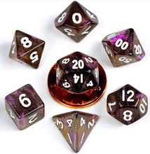 Load image into Gallery viewer, Stardust Supervolcano - 10mm Mini Polyhedral Dice Set (7) - MDG
