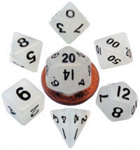 Load image into Gallery viewer, Glow Clear - 10mm Mini Polyhedral Dice Set (7) - MDG
