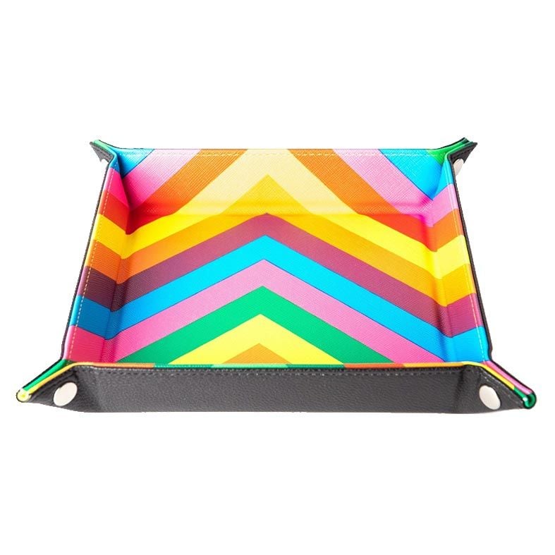 Rainbow PU Leather - 25cm Foldable Square Dice Tray - MDG