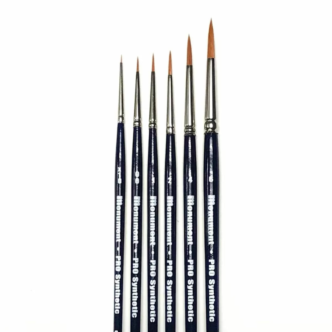 Round 6 Brush Set - Pro Synthetic - Monument