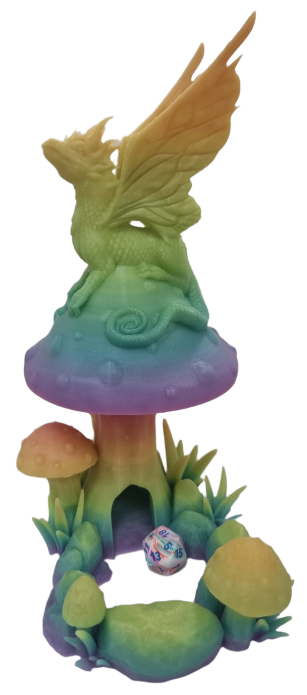 Dragon Mushroom Dice Tower - Glow Pastel Multi - CP
