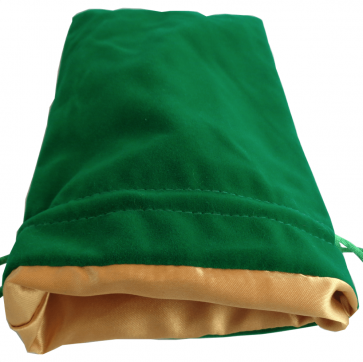 Green w/Gold Satin Lining - Large Velvet Dice Bag - MDG
