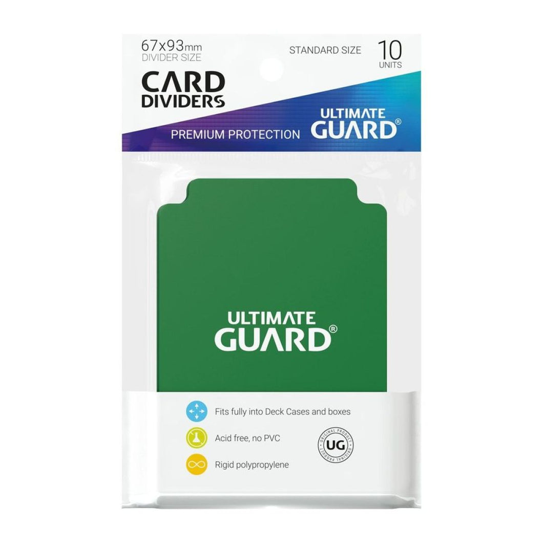 Green Card Dividers - 10 Count Standard Size - Ultimate Guard