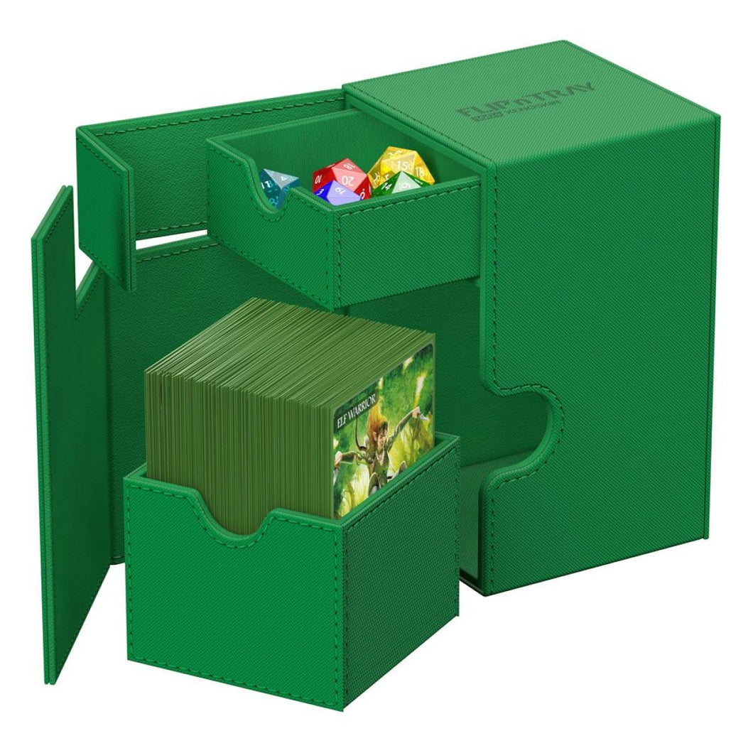 Green - Twin Flip n Tray 100+ Xenoskin Deck Box - Ultimate Guard