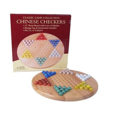 Chinese Checkers Wood Board W/Marbles 30cm - Mega Games Penrith