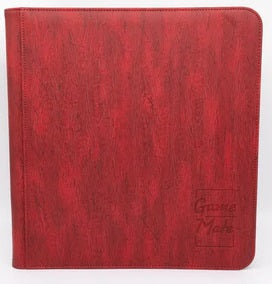 Red Wood Grain 12pkt Card Binder - Zippered - 480 Cards - Game Mate