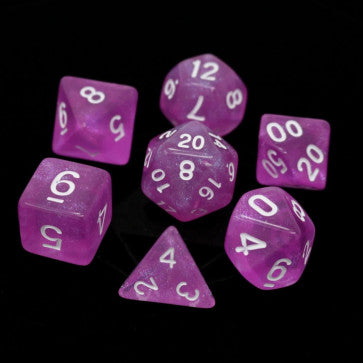 Sakura w/White - 16mm Polyhedral Dice Set (7) - Die Hard Dice