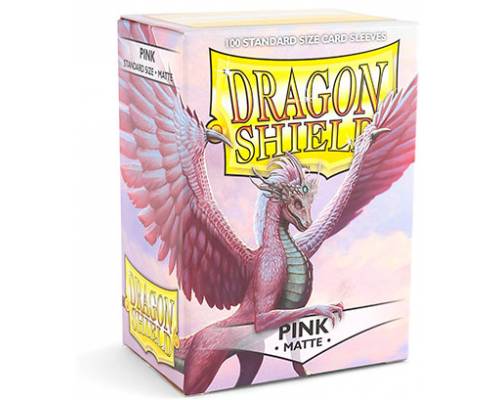 Dragon Shield Standard Size, Box 100, Sleeves Matte - Pink - Mega Games Penrith