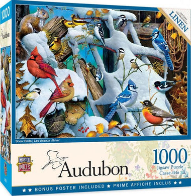 Masterpieces Audubon Snow Birds 1000pc Jigsaw Puzzle - Mega Games Penrith