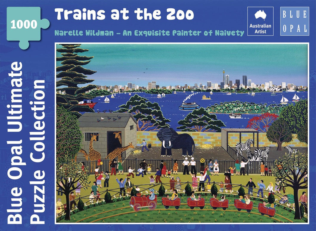 Narelle Wildman - Trains at the Zoo 1000pc Jigsaw Puzzle - Mega Games Penrith