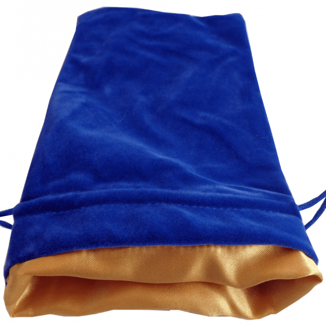 Dice Bag - MDG Large Velvet Blue w/Gold Satin Lining - Mega Games Penrith