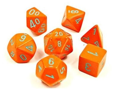 Heavy Orange w/Turquoise - Lab Dice - Polyhedral Dice Set (7) - Chessex