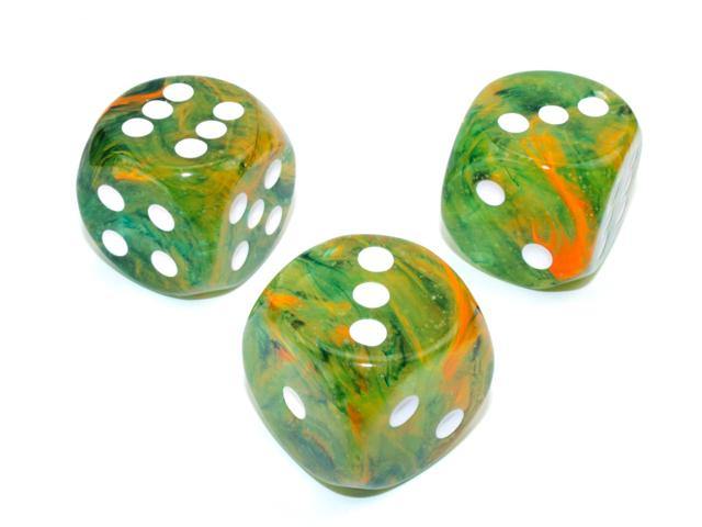 Chessex Nebula 30mm W/Pips Spring/white Luminary D6 Dice - Mega Games Penrith