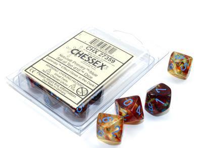 Chessex Nebula Primary/Tourquoise Set of 10 Luminary D10 Dice - Mega Games Penrith