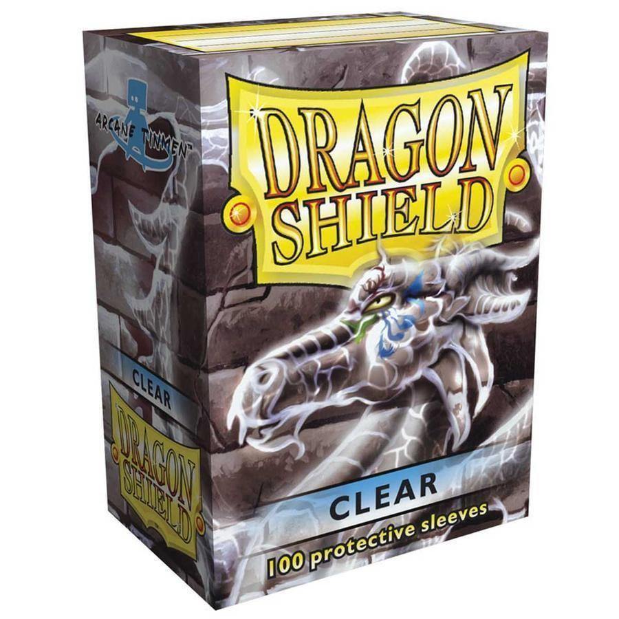 Dragon Shield Standard Size, Box 100, Classic Sleeves - Clear - Mega Games Penrith