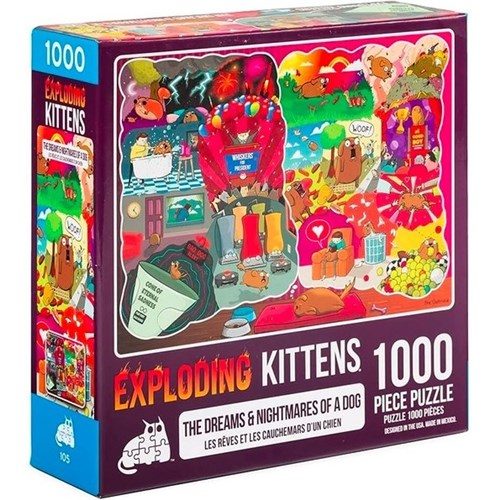The Dreams & Nightmares of a Dog - Exploding Kittens 1000pc Jigsaw Puzzle