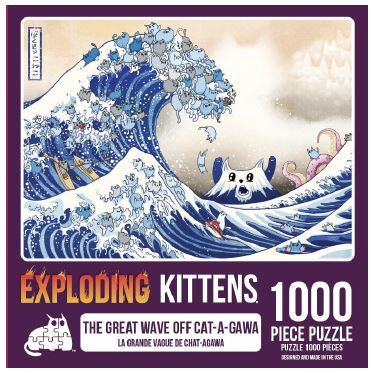 The Great Wave Off Cat-A-Gawa - Exploding Kittens 1000pc Jigsaw Puzzle