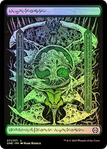 Forest (full art) (phyrexian) (foil)