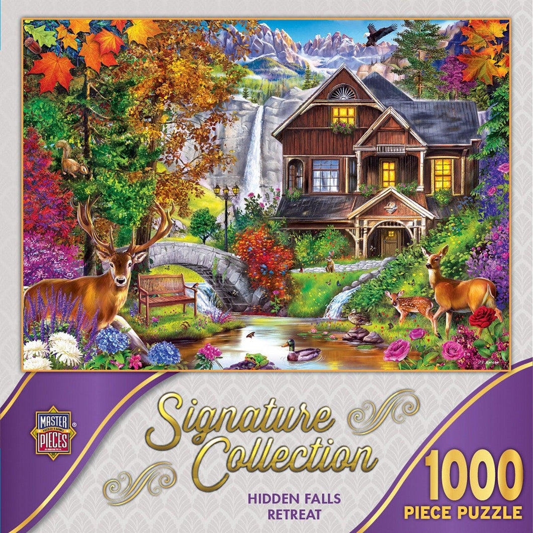 Masterpieces Signature Collection - Hidden Falls Retreat 1000pc Jigsaw Puzzle - Mega Games Penrith