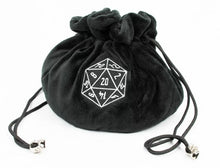 Load image into Gallery viewer, Fluffy Black Multipocket Dice Bag - LPG
