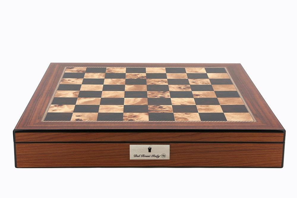 Walnut Finish 16” Chess Board Box ONLY with compartments - Dal Rossi