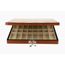 Load image into Gallery viewer, Walnut Finish 16” Chess Board Box ONLY with compartments - Dal Rossi
