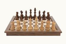 Load image into Gallery viewer, Walnut Chess Set - folding 18&quot; - Dal Rossi
