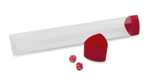 Load image into Gallery viewer, Clear Playmat Tube with Red Caps/Dice - BCW

