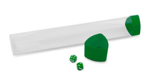 Load image into Gallery viewer, Clear Playmat Tube with Green Caps/Dice - BCW
