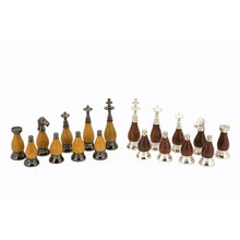 Load image into Gallery viewer, Walnut Finish Chess Set - 16" Board with Staunton Metal/Wood pieces - Dal Rossi
