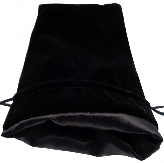 Black w/Black Satin Lining - Large Velvet Dice Bag - MDG