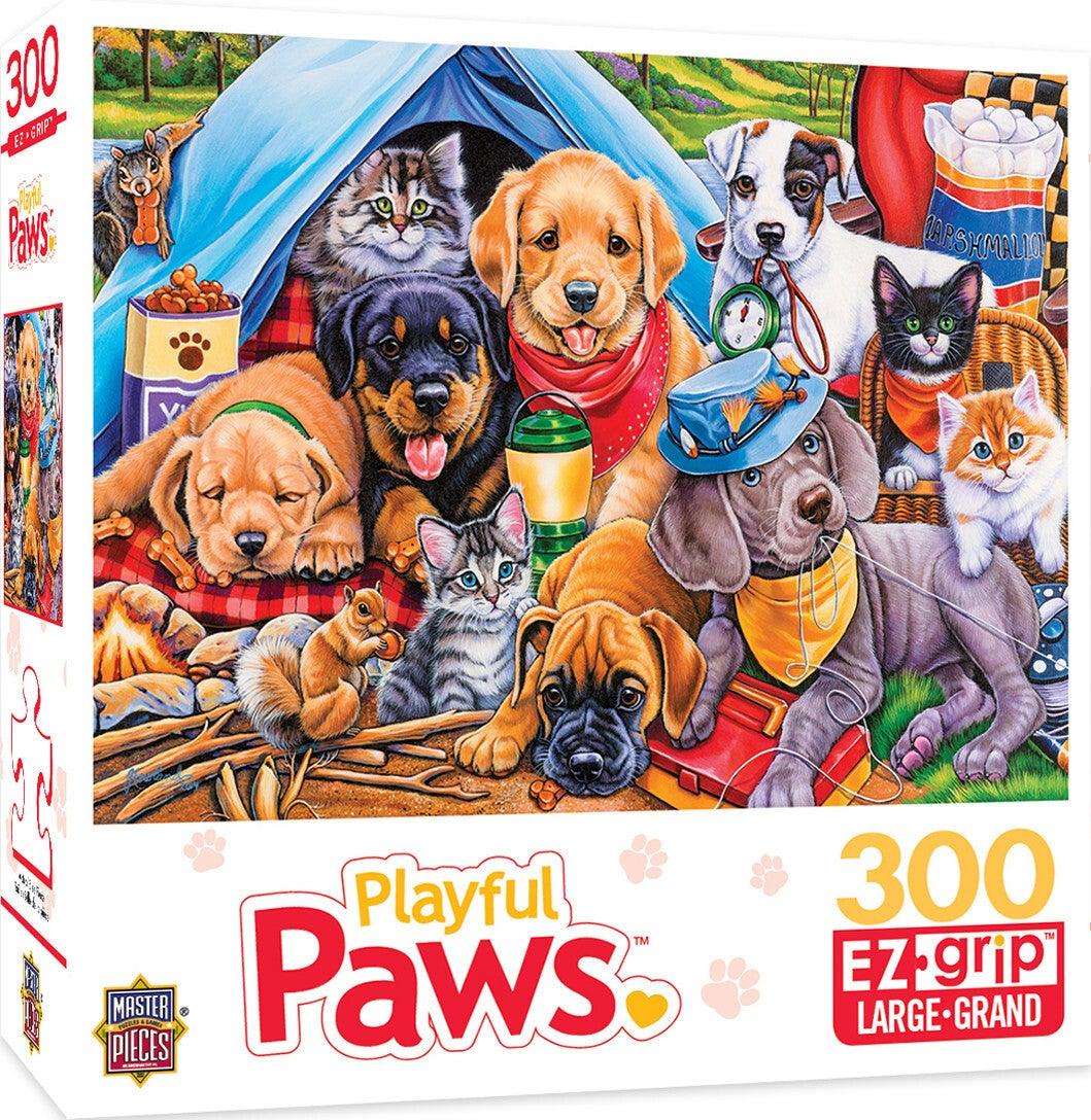 Masterpieces Playful Paws Camping Buddies 300pc Ezgrip Jigsaw Puzzle - Mega Games Penrith