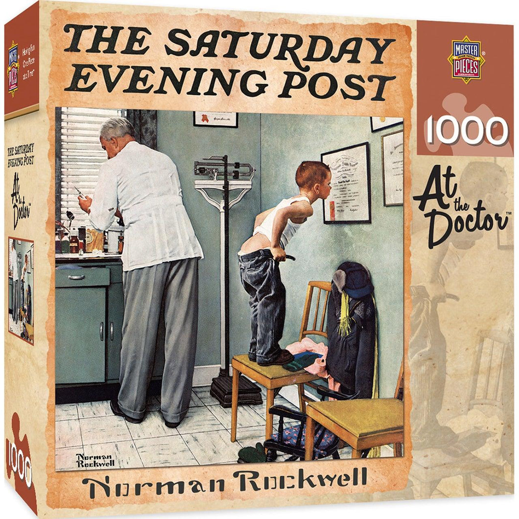 Masterpieces The Saturday Evening Post, Norman Rockwell - At The Doctor 1000pc Jigsaw Puzzle - Mega Games Penrith