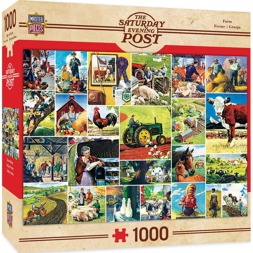 Masterpieces The Saturday Evening Post, Norman Rockwell - Farmland Collage 1000pc Jigsaw Puzzle - Mega Games Penrith