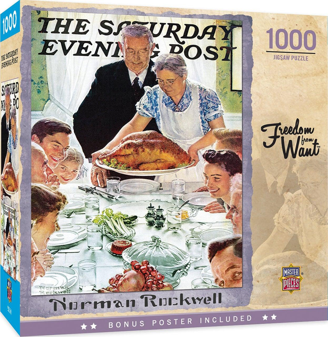 Masterpieces The Saturday Evening Post, Norman Roockwell - Freedom From Want 1000pc Jigsaw Puzzle - Mega Games Penrith