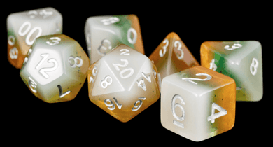 MDG 16mm Resin Polyhedral Dice Set - Kiwi - Mega Games Penrith