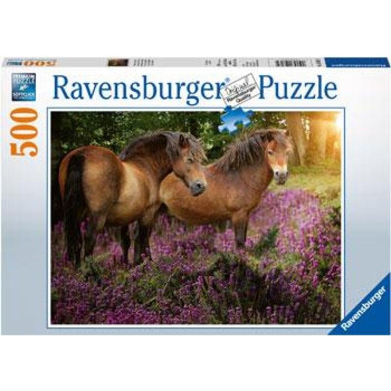 Ponies in the Flowers 500pc Jigsaw Puzzle - Mega Games Penrith