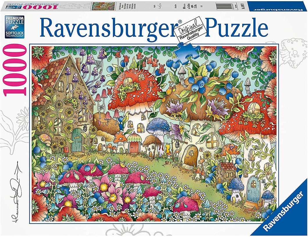 Floral Mushroom Houses - 1000pc Jigsaw Puzzle - RB169979