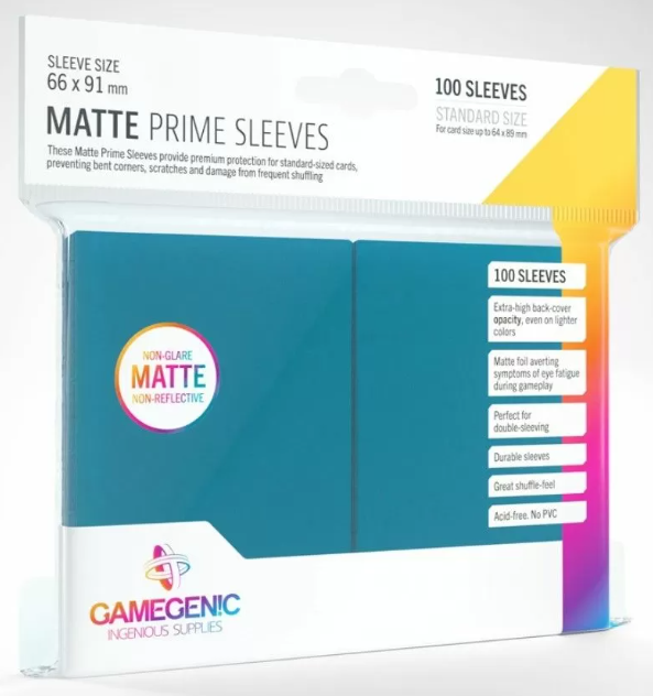 Gamegenic - Matte Prime Card Sleeves - Std Size, 100ct - Blue