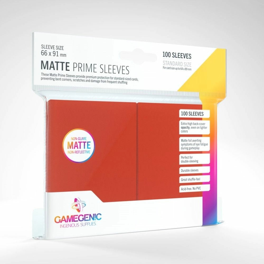 Gamegenic - Matte Card Sleeves Standard Size 100ct - Red